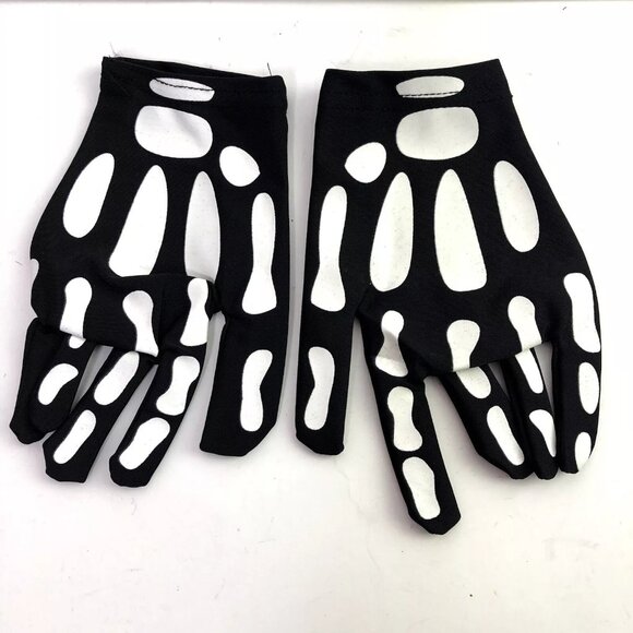 Spooktacular Creations Halloween Costume L Skeleton Jumpsuit Gloves Glow In Dark - Picture 5 of 11